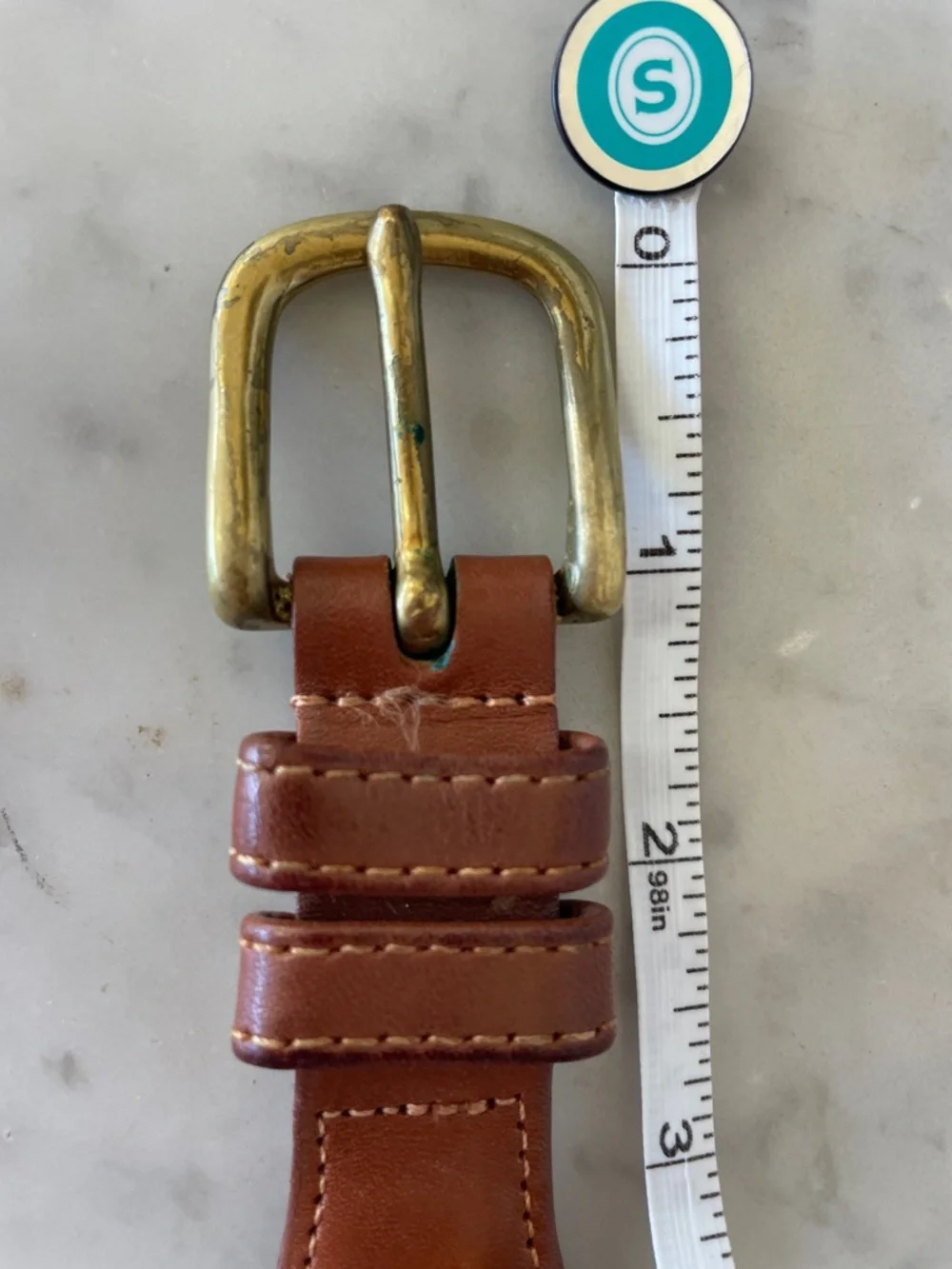 COACH Vintage Red Canvas Belt Brown Leather Trim and Brass Buckle 34